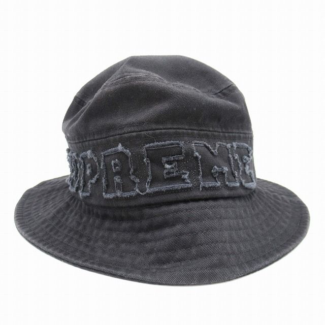 22ss シュプリーム SUPREME Cutout Crusher バケットハット カットアウト クラッシャー ロゴ 帽子 キャップ  MEDIUM/LARGE 黒 ブラック/☆F52/メンズ