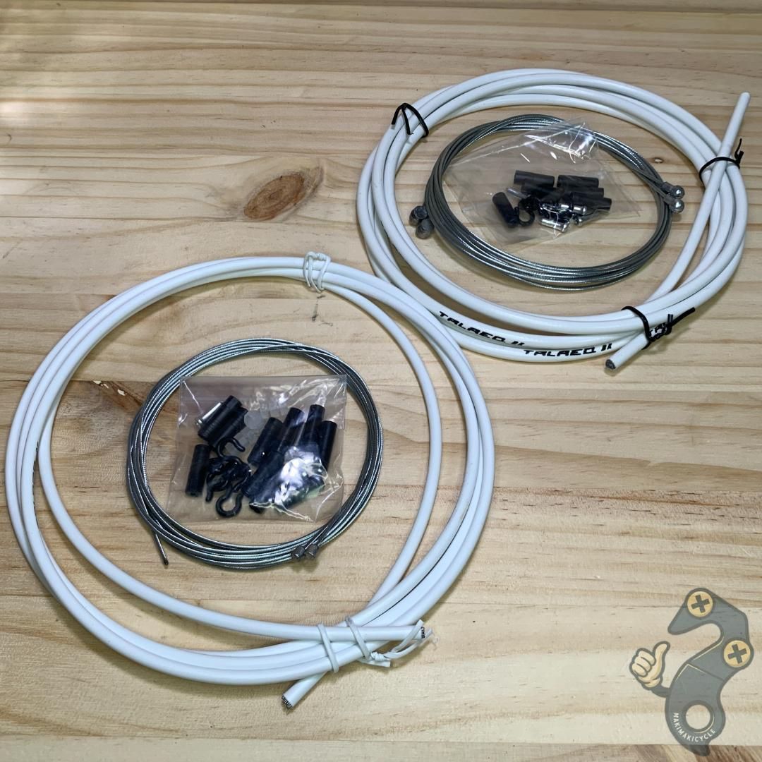 新品】TALAEQ ブレーキ シフト スチール ワイヤーセット ホワイト 