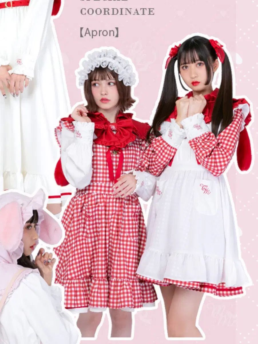 DearMyLove ディアマイラブ マイメロディ コラボ レッドギンガムチェック エプロン ワンピース