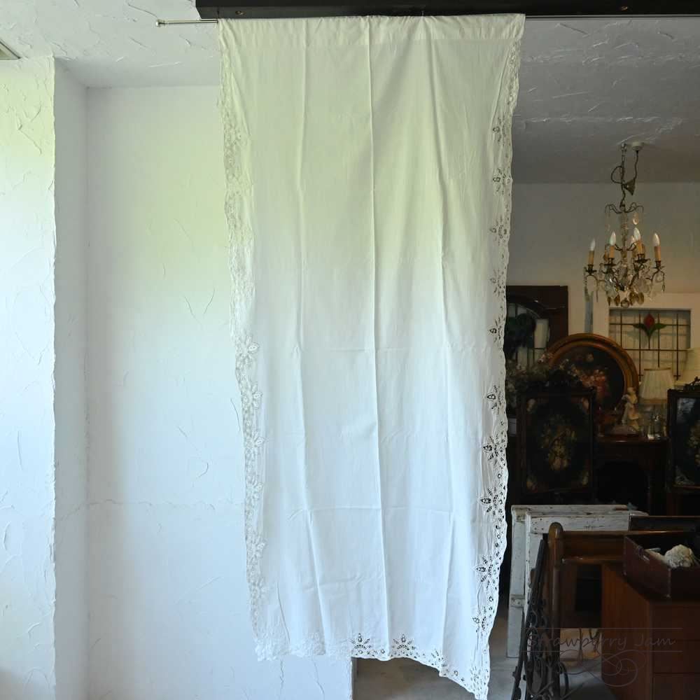 ILI-51 フランスアンティーク カーテン カーテンレース バテンレース タブカーテン インテリア コットン フランス