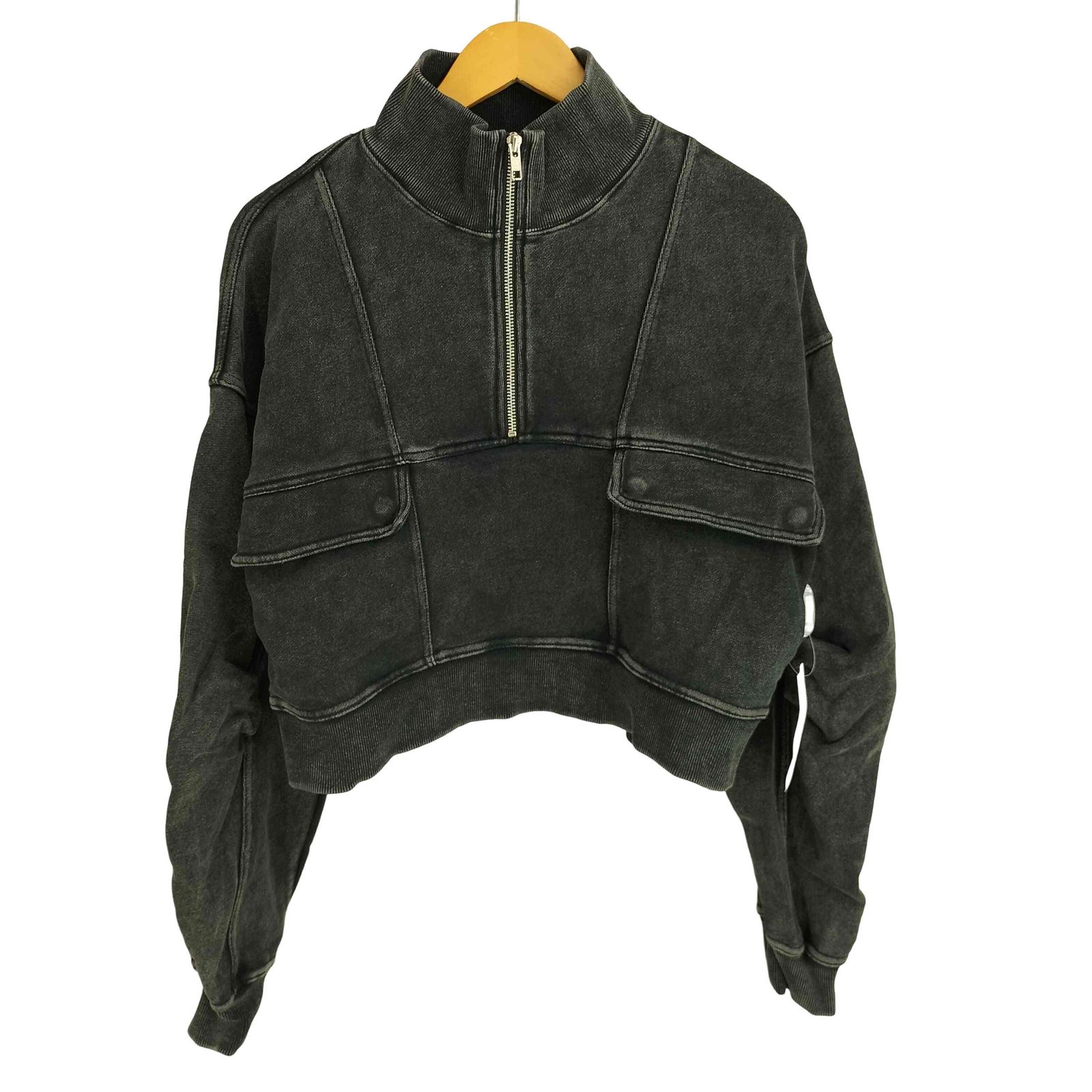 未使用 JEANASIS ハーフZIPショートプルオーバー ジーナシス JEANASIS ブリーチハーフZIPショートプルオーバー