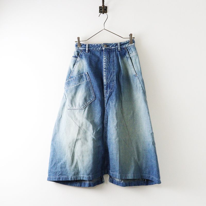 ミナペルホネン mina perhonen dn5091A alweys デニムスカート 32｜ブルー インディゴ 加工 フ 2400014638806