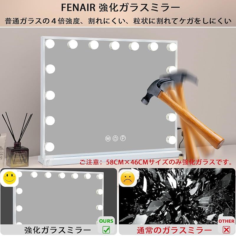 シューズ(男性用) ASICS GEL-RESOLUTION X OC WIDE 26.5cm Fenair 女優ミラー ライト付き 卓上 ハリウッドミラー 壁掛け 2