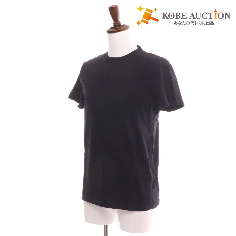 プラダ Tシャツ 半袖 トップス クルーネック 三角パッチ トライアングルロゴ コットン メンズ S ブラック