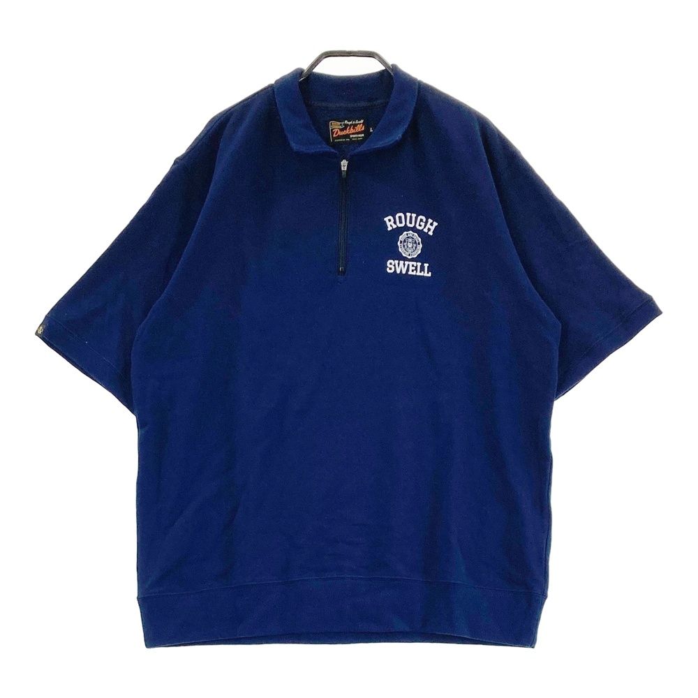 サイズ L ROUGH-SWELL ラフアンドスウェル モデル ハーフジップ 半袖 スウェットトレーナー ネイビー系 240101537920 ゴルフウェア メンズ ストスト