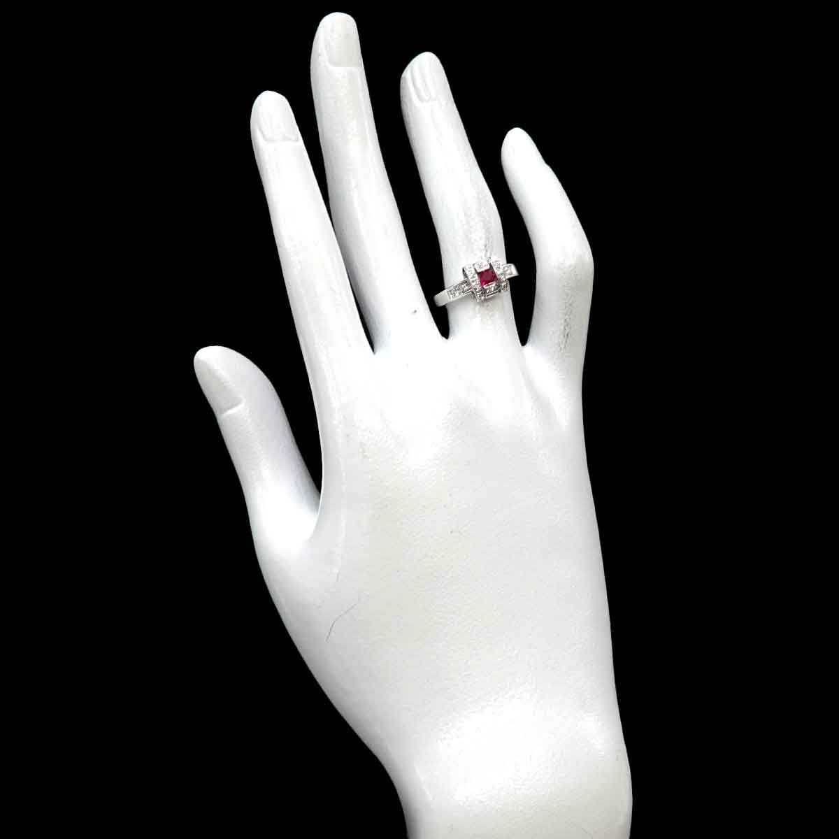 9/美品 ダミアーニ K18WG ベルエポック ルビー ダイヤ リング 指輪