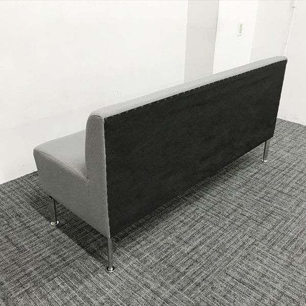 オカムラ 応接用ソファ 2人用 アウトレット ワークブース用 4本脚 グレー