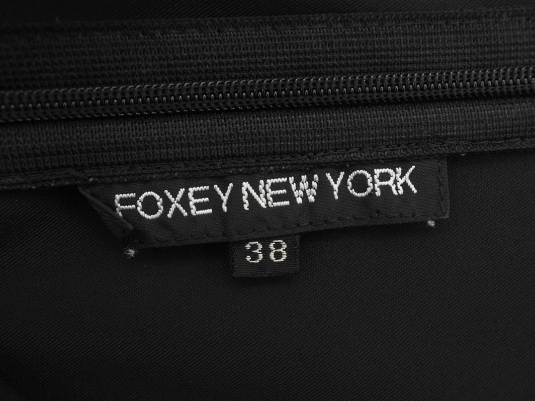 foxey フォクシー ノースリーブ Aライン ワンピース size38/黒 ■◆◎レディース