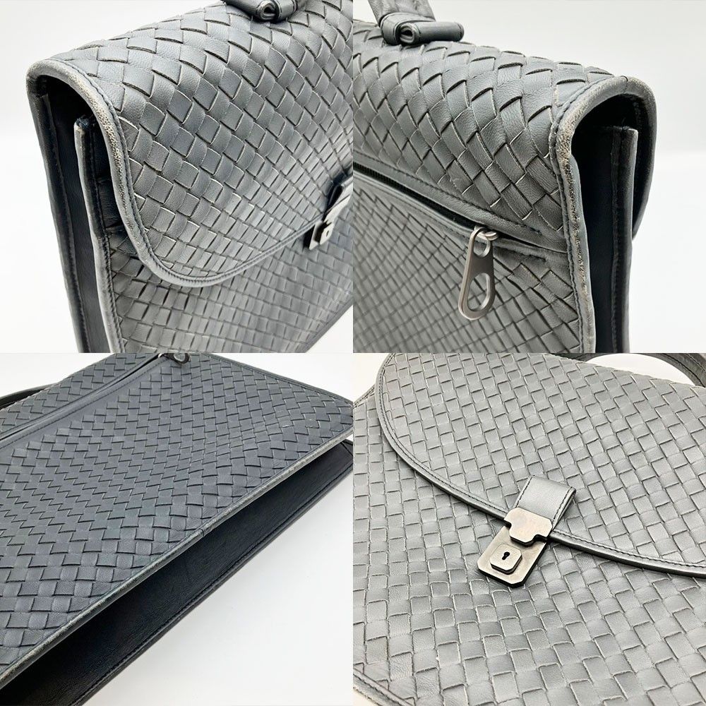 ボッテガ・ヴェネタ グレー レザービジネスバッグ BOTTEGA VENETA（ボッテガ・ヴェネタ） ボッテガ ヴェネタ イントレ