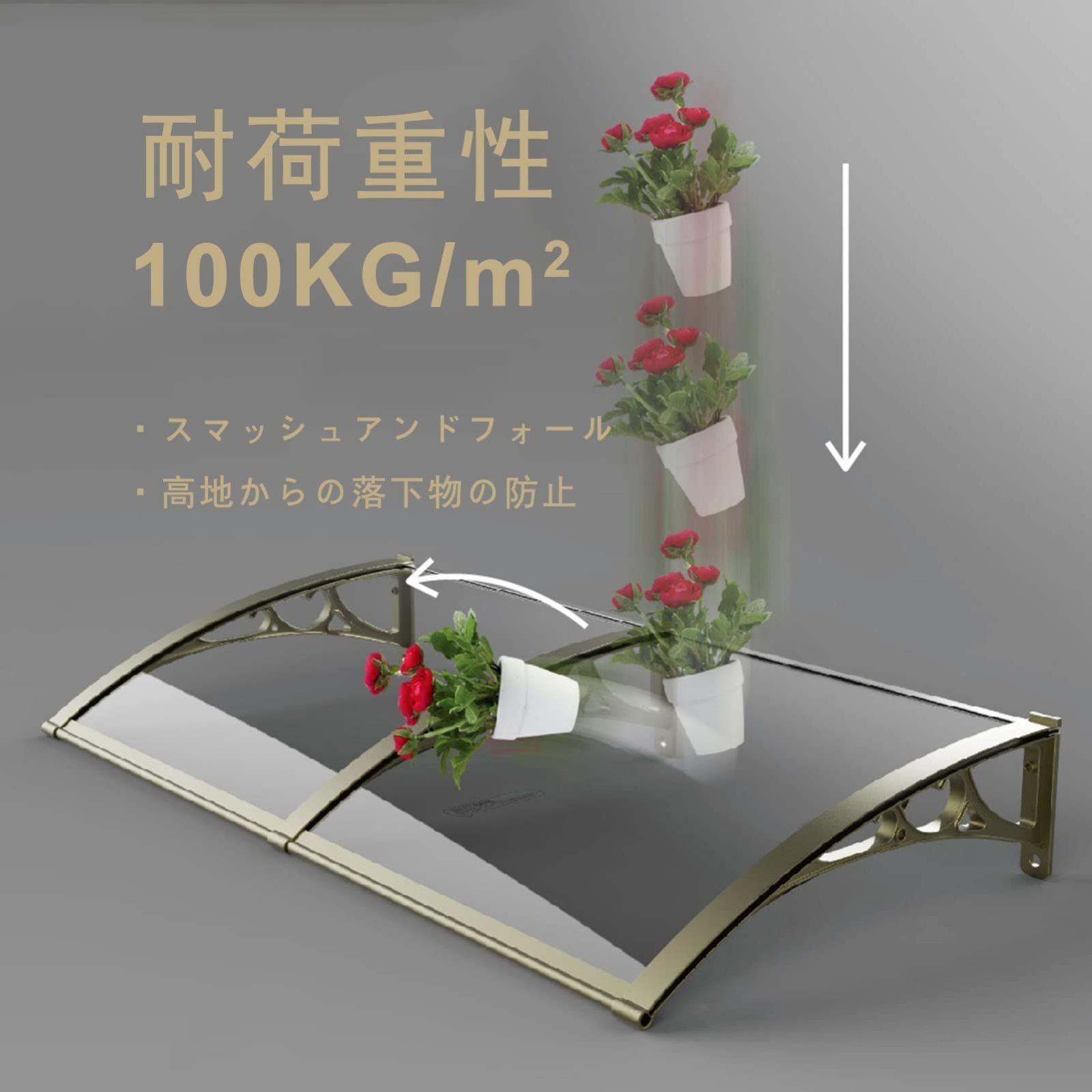 Bunny Ears ひさし屋根 後付け 玄関 雨よけ 庇 アルミブラケット付き 
