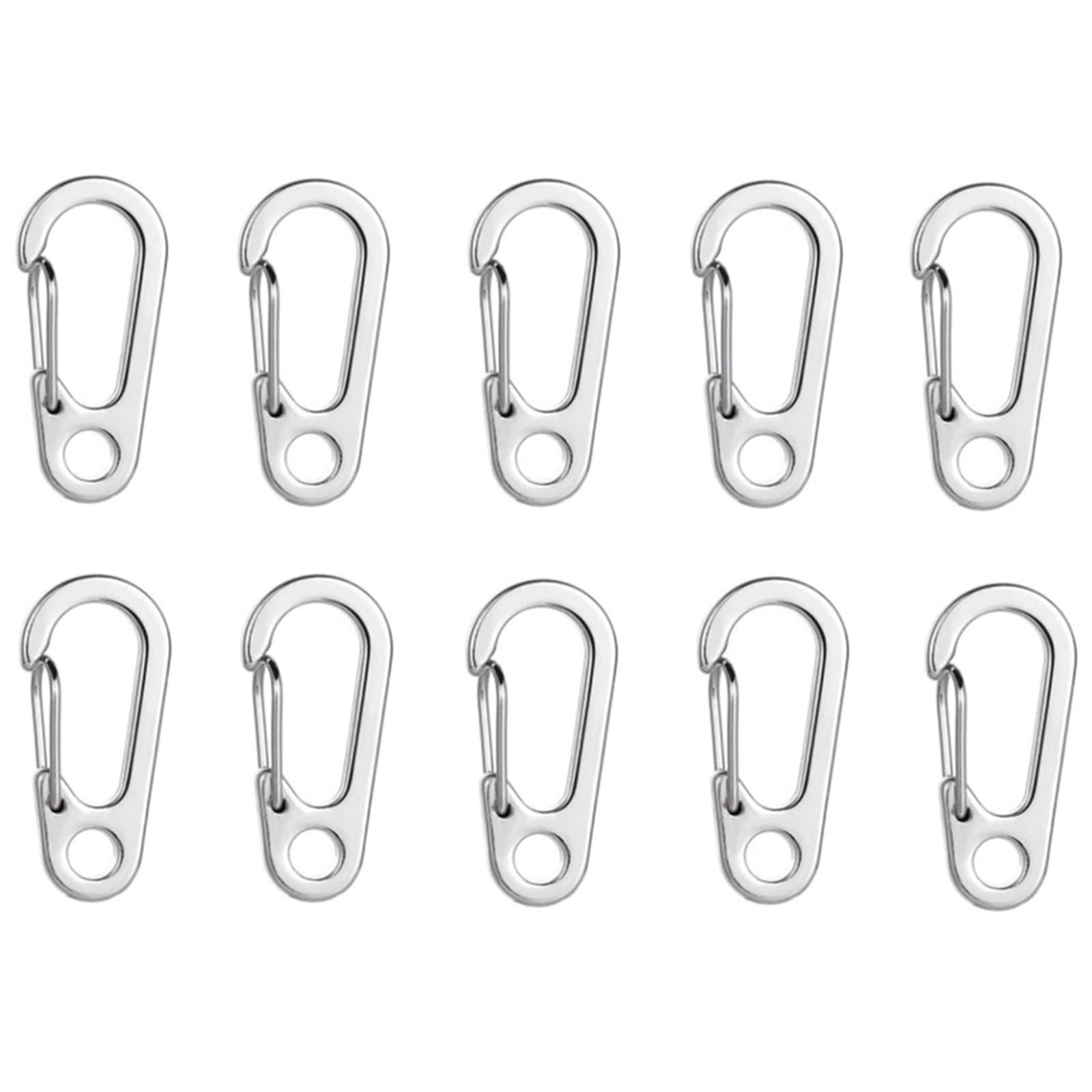 YFFSFDC カラビナ スナップフック 入 4.5 cm ミニカラビナ SUS 304 ステンレス鋼 軽量 耐久性 おしゃれ スプリングフック 耐食性