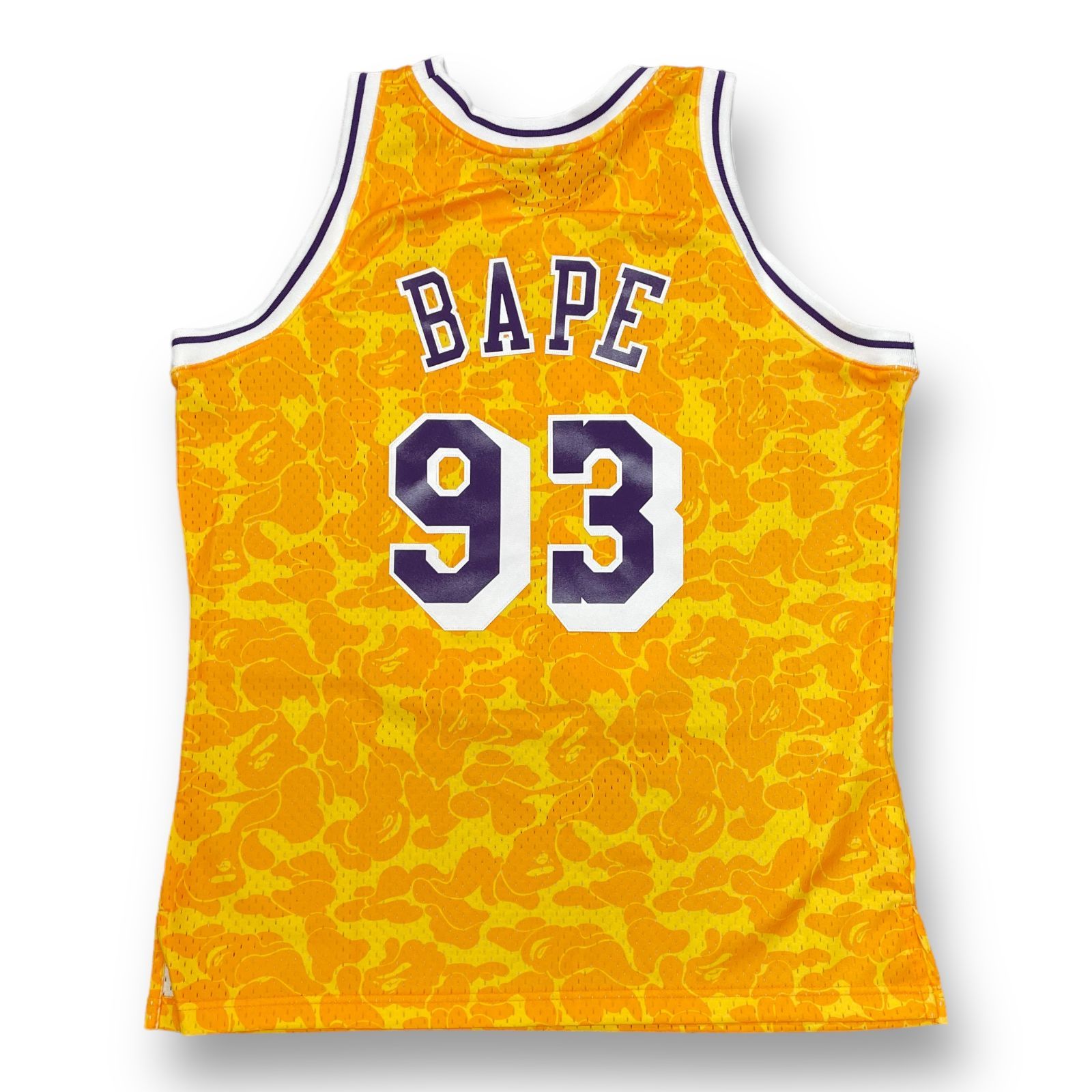 新品 A BATHING APE MITCHELL & NESS LOS ANGELES LAKERS JERSEY TANKTOP コラボ  レイカーズ タンクトップ ゲームシャツ ミッチェルアンドネス ベイシングエイプ ベイプ BAPE L