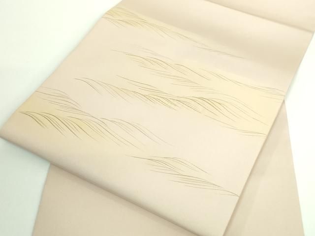 平和屋着物□極上 銀座きしや 塩瀬 九寸名古屋帯 扇面 黒地 金彩 た