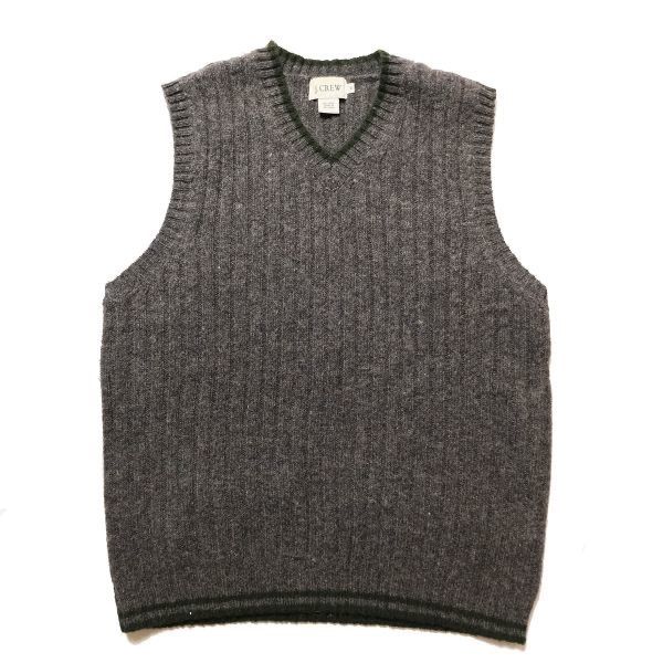 90's 00's JクルーJCREW Vネック ニットベスト P10倍! 00s ジェイクルー  Vネック ウール ニット