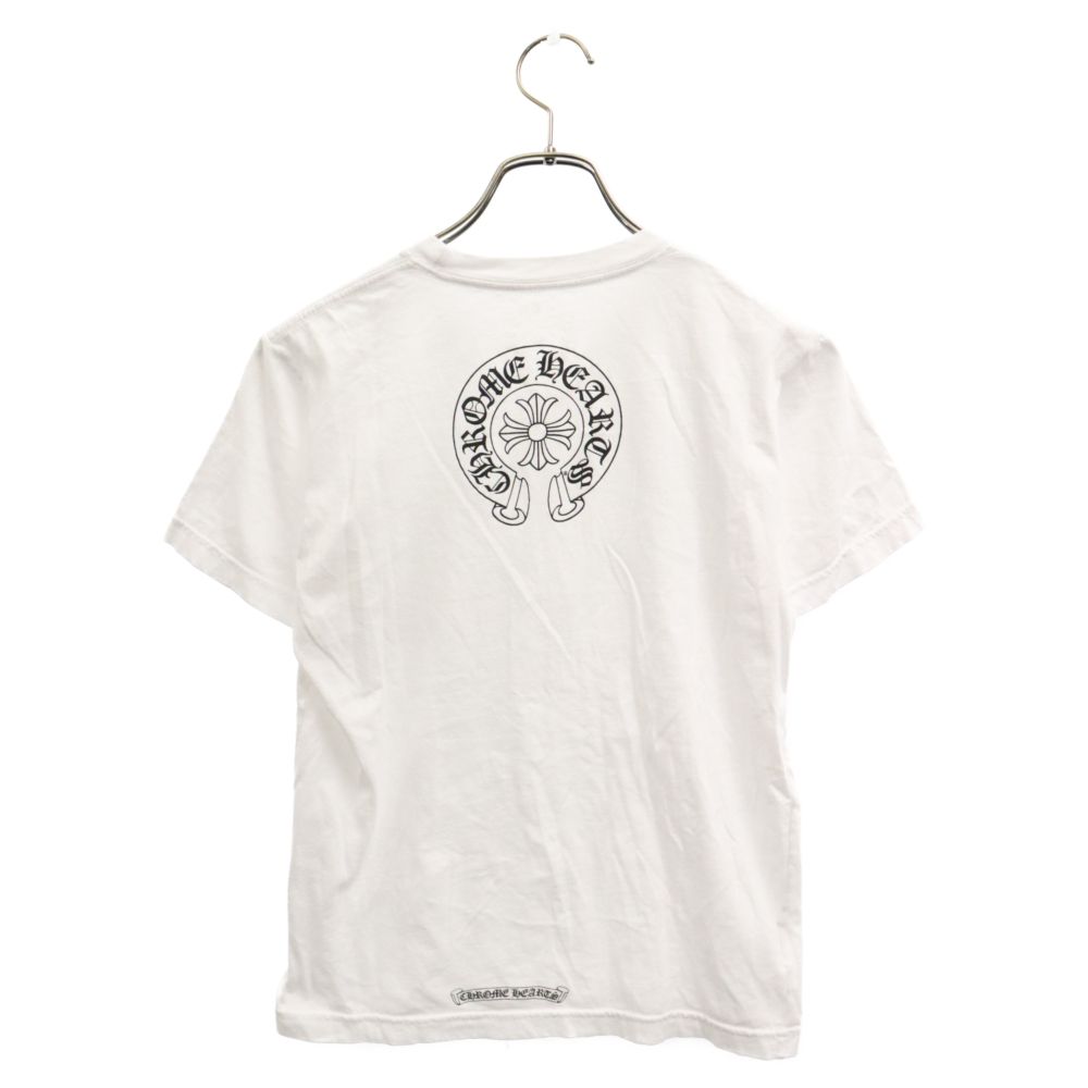 CHROME HEARTS (クロムハーツ) NECK LOGO TEE クロムハーツ ネックロゴTシャツ 半袖Tシャツ バックロゴプリント ホワイト