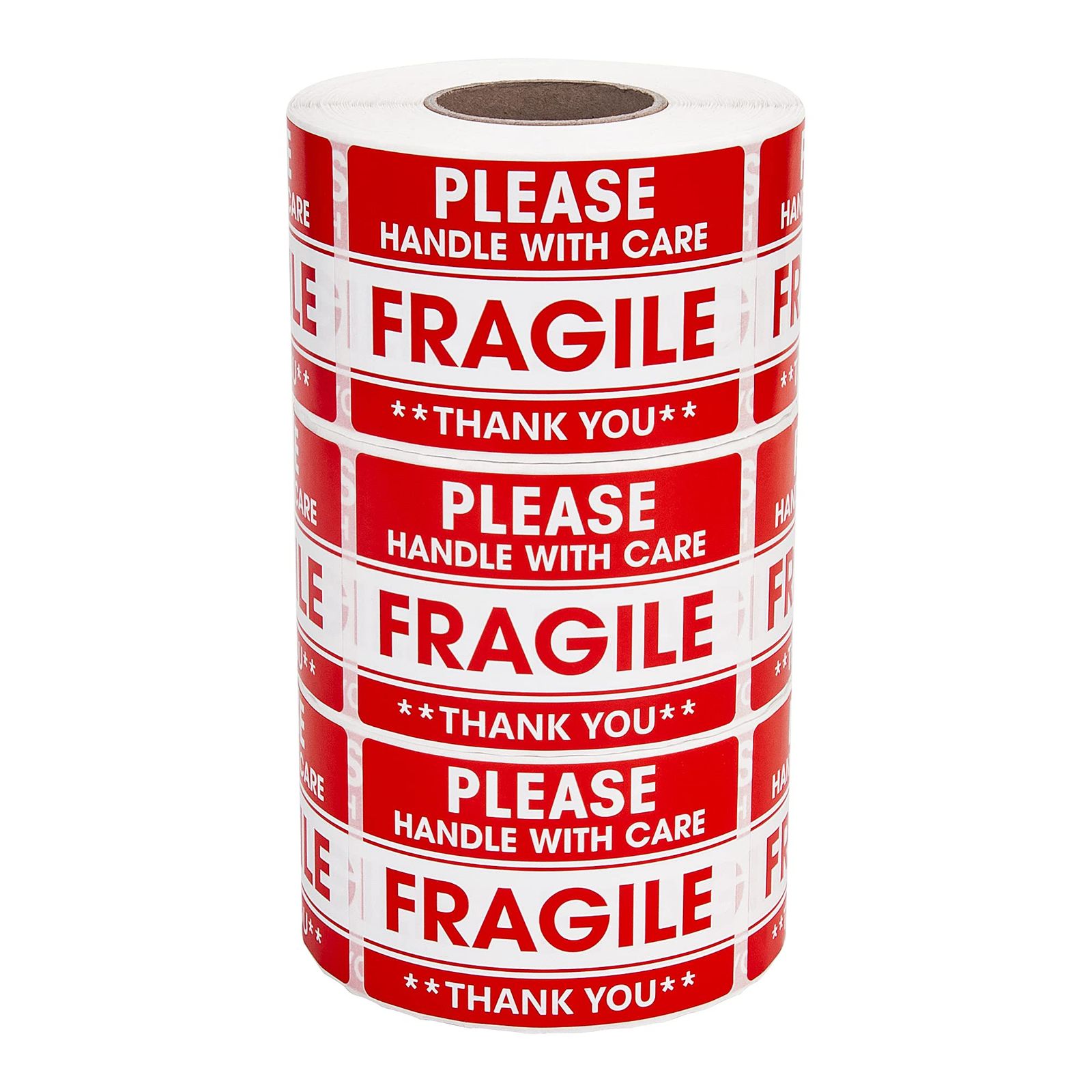 L LIKED FRAGILE 3ロールフラジール ステッカー ラベル 5.1×7.6cm 壊れ物 取扱注意 防水 光沢 1500枚セット