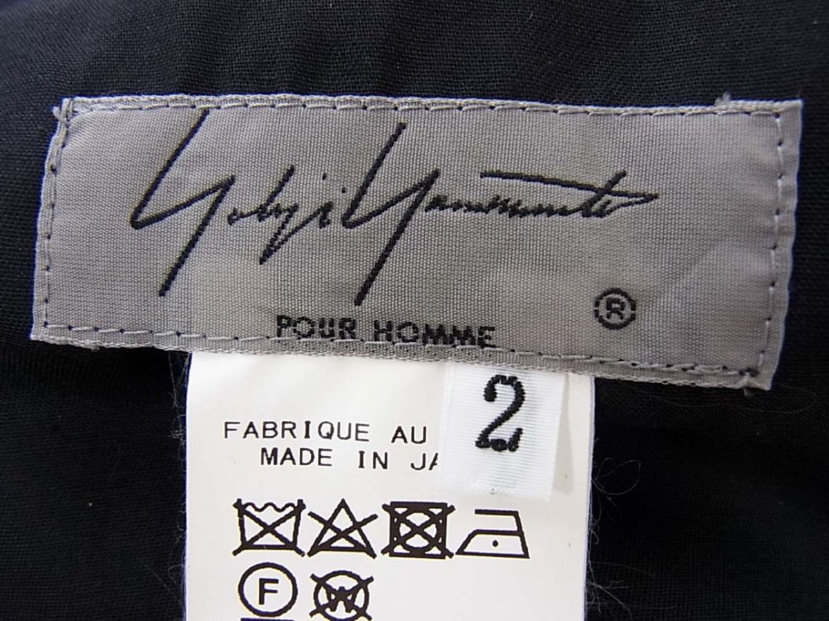  定価8万 Yohji Yamamoto POUR HOMME 19 AW ウールギャバジン パンツ 前裾 レースアップ ブラック ヨウジヤマモト メンズ その他 パンツ