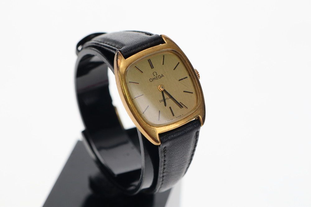 ●OMEGA オメガ DE VILLE デヴィル 手巻き ２針 バー ゴールド 腕時計