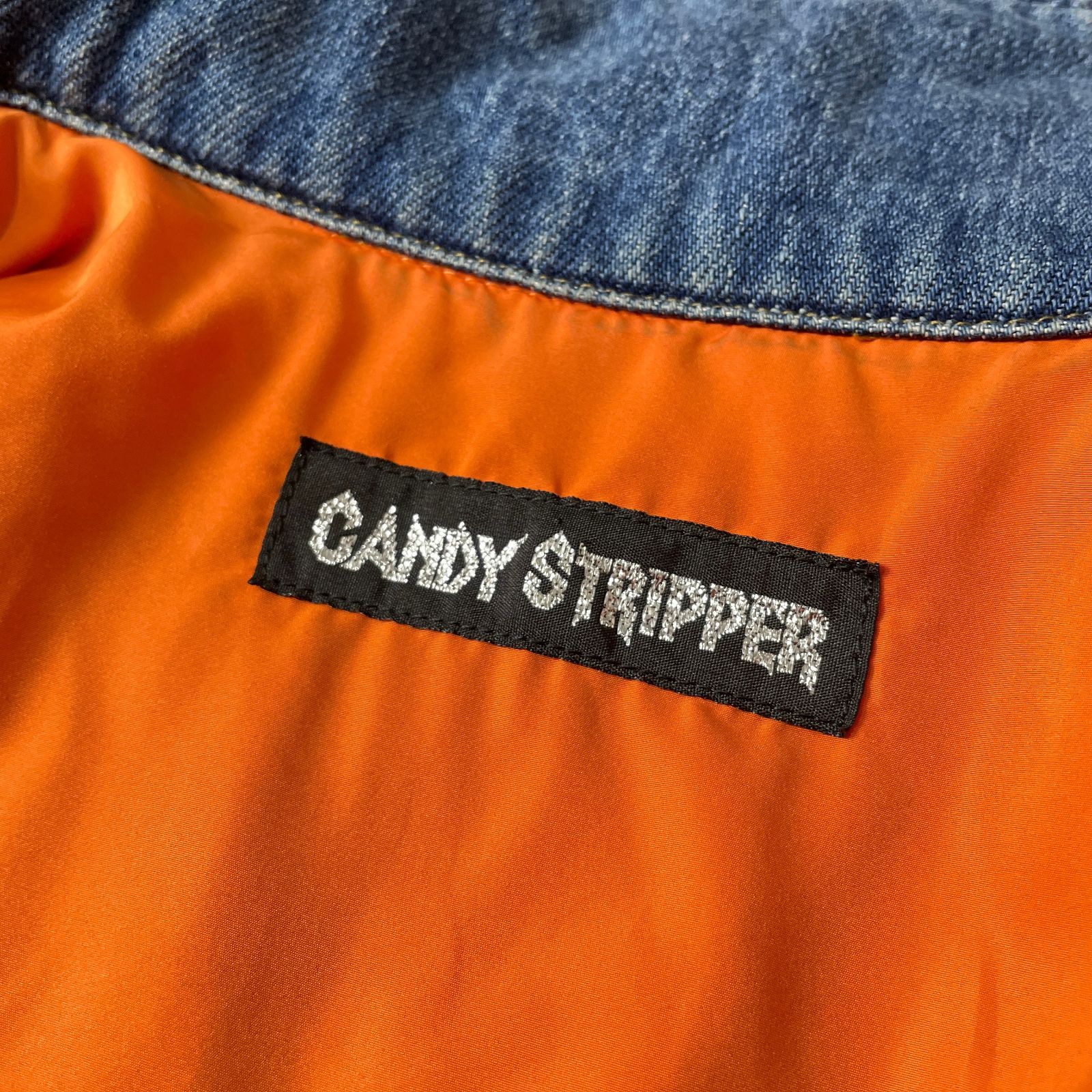定価3.7万 CANDY STRIPPER COMBINED DENIM JACKET ドッキング デニム