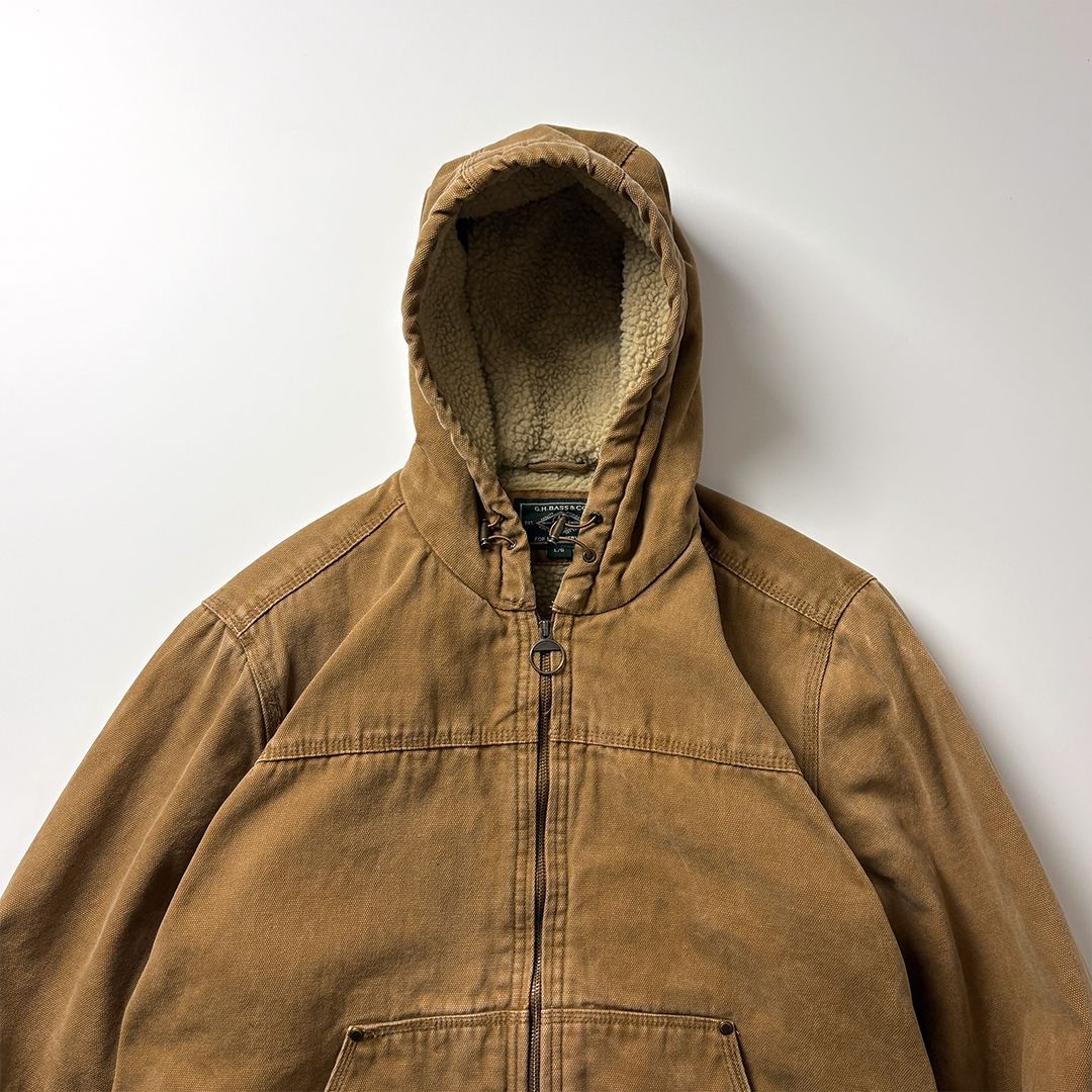 アクティブジャケット L ブラウン アクティブパーカー 裏ボア ダック地