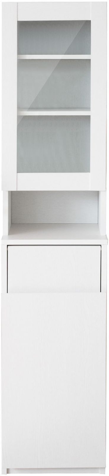 数量 ラポール ガラス扉収納 ゴミ箱 木目調 ダストボックスラック 45L対応 幅35x奥40x高さ160cm 宮武製作所 KC-F301 ホワイト