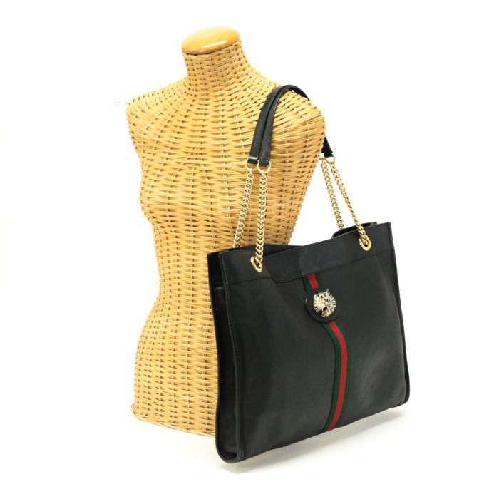 グッチ GUCCI ラジャ ラージ トートバッグ レザー タイガーヘッド 
