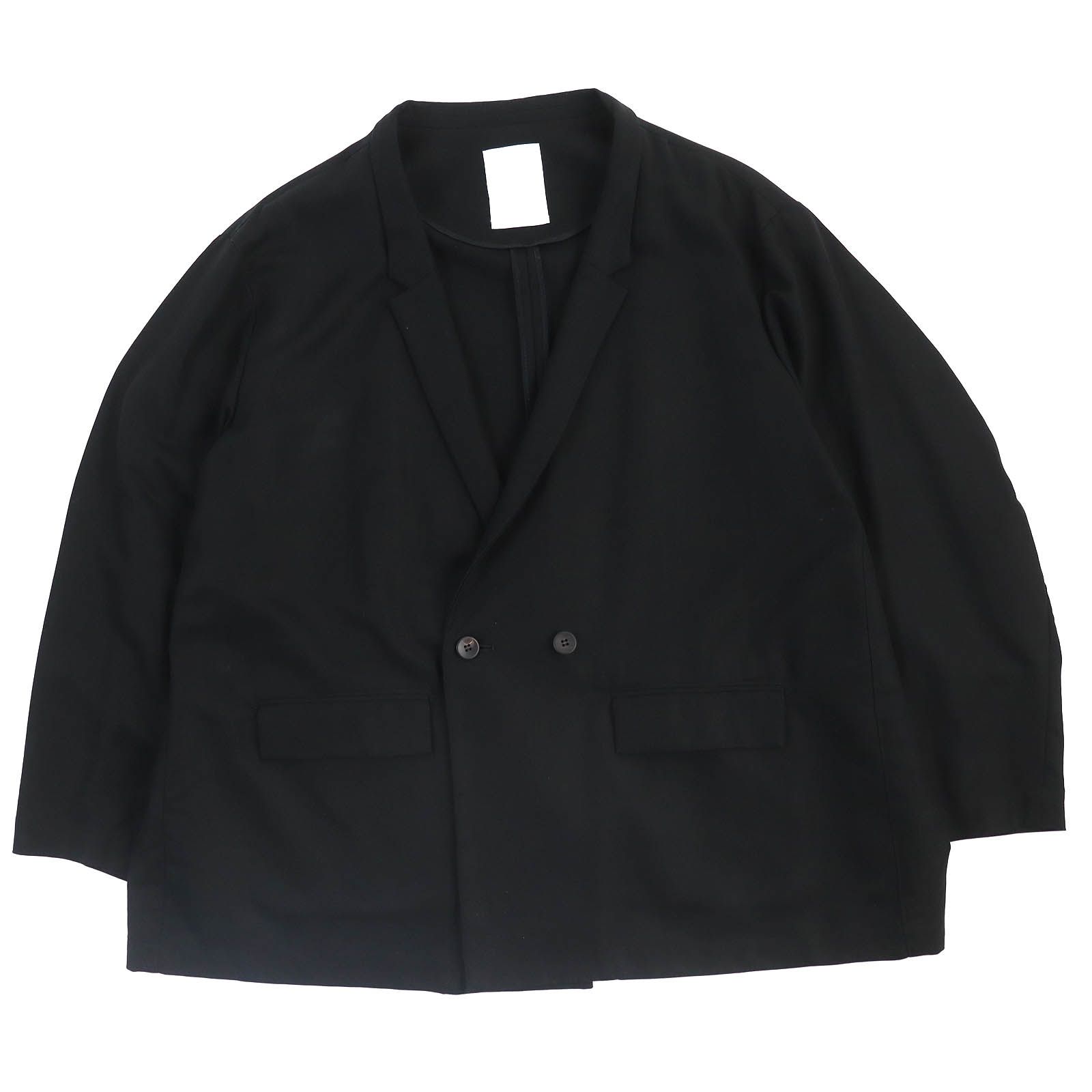 美品whowhat/フーワット 20SS DOUBLE WIDE JACKET ダブルワイドジャケット コットン100％ テーラードジャケット ブラック M 日本製 メンズ