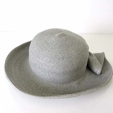 マキシン MAXIM ハット 帽子 つば広帽 バックリボン 麦わら帽子 UV遮蔽