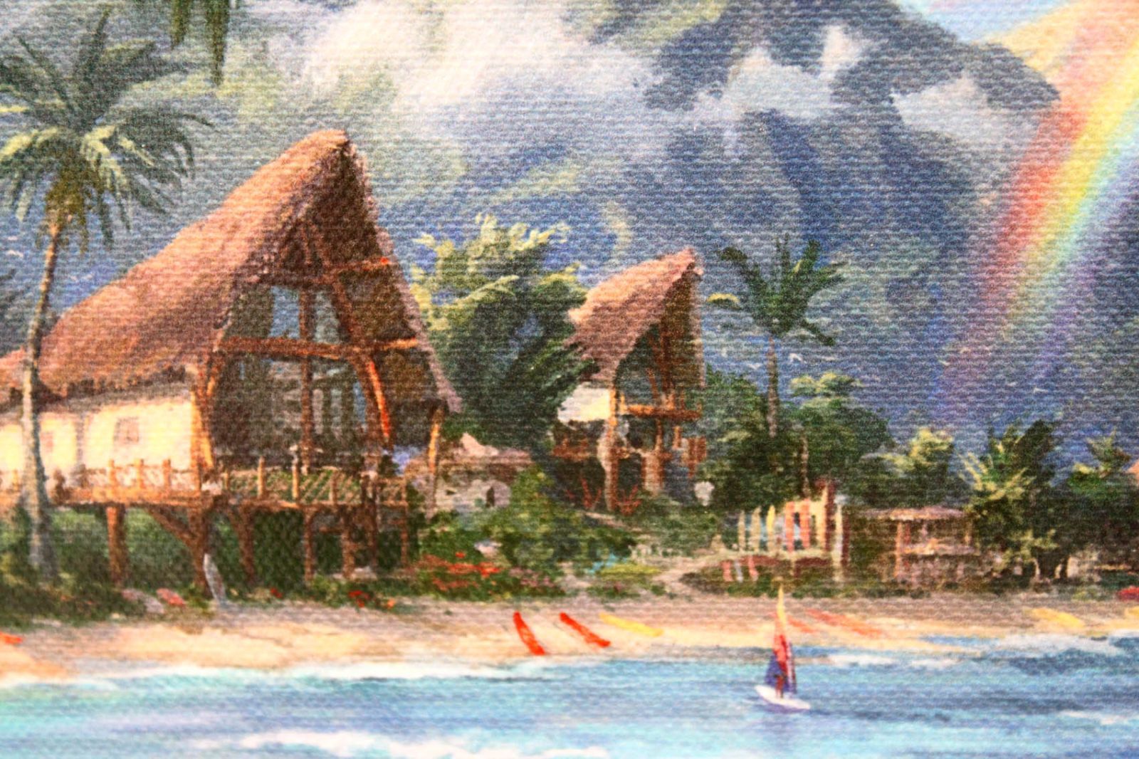 トーマスキンケードミッキーミニーハワイキャンバス トーマス キンケード「ミッキー&ミニー/イン ハワイ」作品証明書