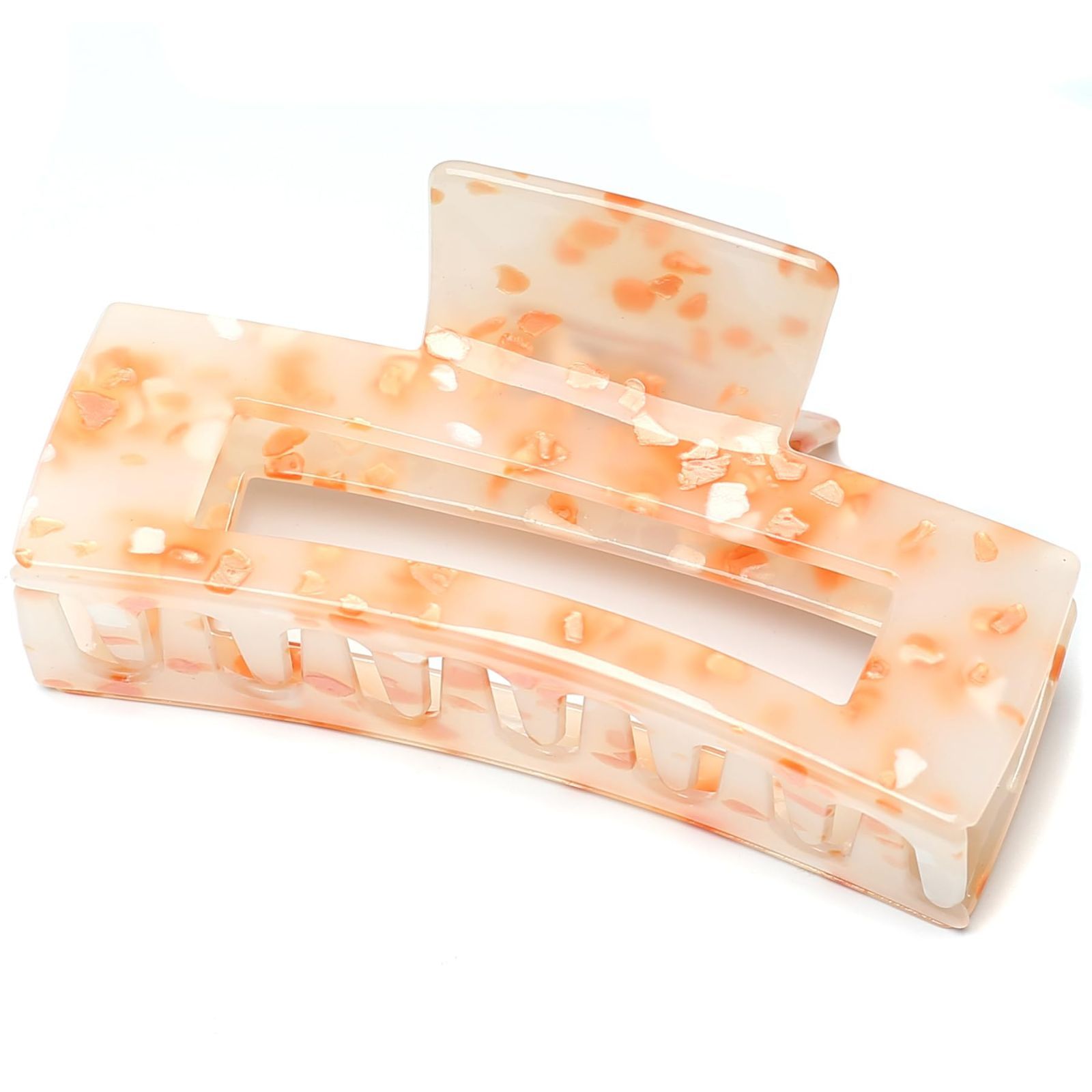 ヘア 大人 バンズクリップ おしゃれ クリップ 韓国 髪留め レディース ヘアクリップ オレンジ 1本 10 5 cm 大きめ Orange QinGoo