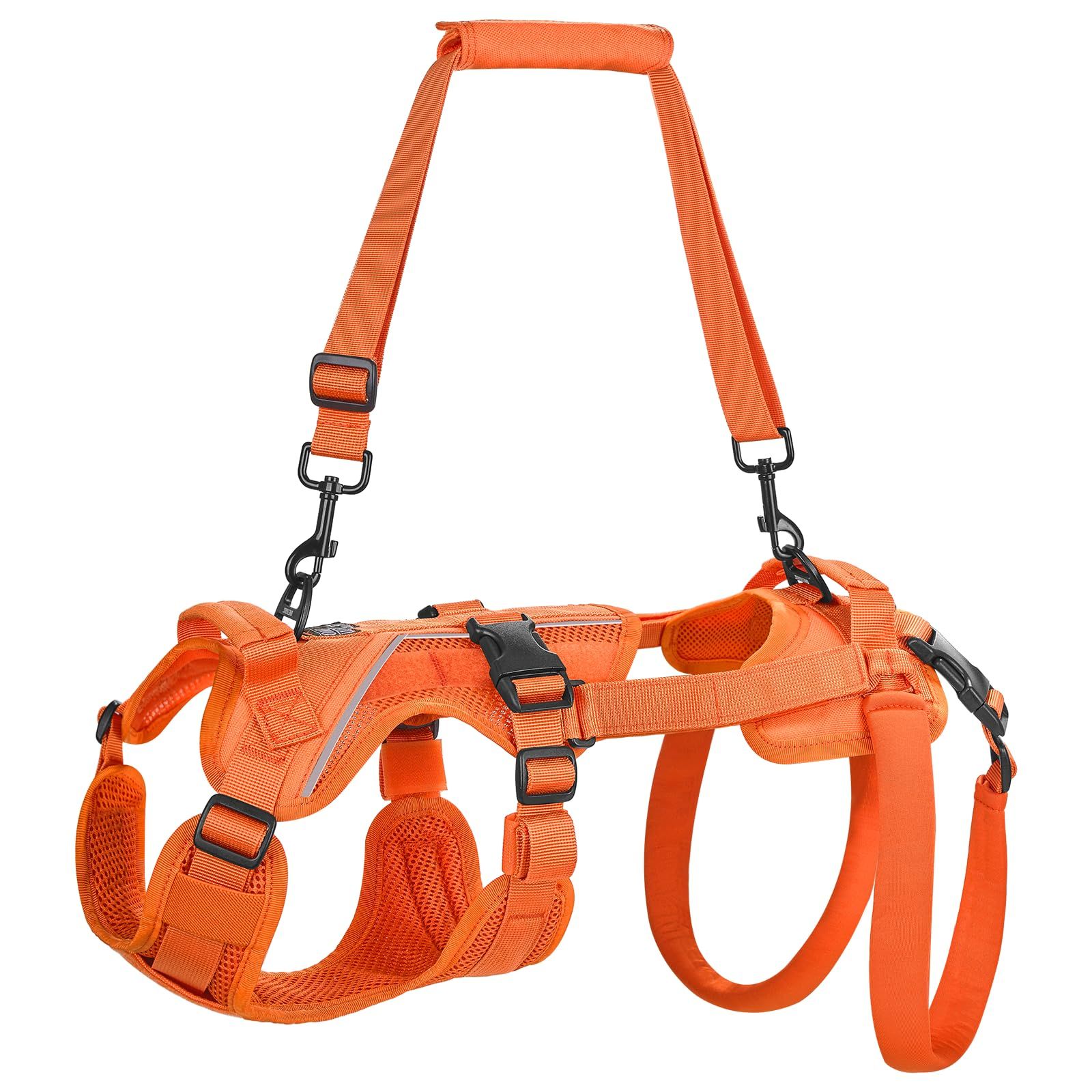 OneTigris ハーネス 犬 介護 歩行補助 介護ハーネス犬 小型犬 サイズ調整 排泄を妨げない 取り外し な肩ベルト 前足 後足サポート 噛みつきや裂けに強い 1000 Dナイロン お手入れが簡単な素材 引っ張り防止 脱着簡単 老犬 けが 手術