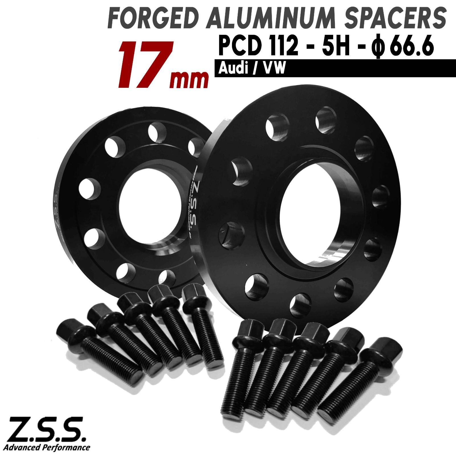 Z.S.S. AP アウディ AUDI A4 B8 3AA-8W DEM DBA-8KCDN ABA-8KCALF ABA-8KCAB スペーサー 17mm PCD112 M14xP1.50 R13ボルト付き
