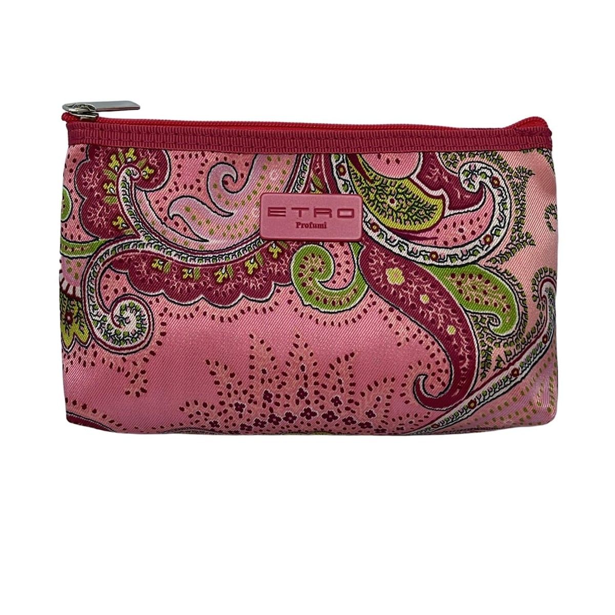ETRO エトロ ポーチ - ピンク×イエローグリーン×マルチ ペイズリー柄