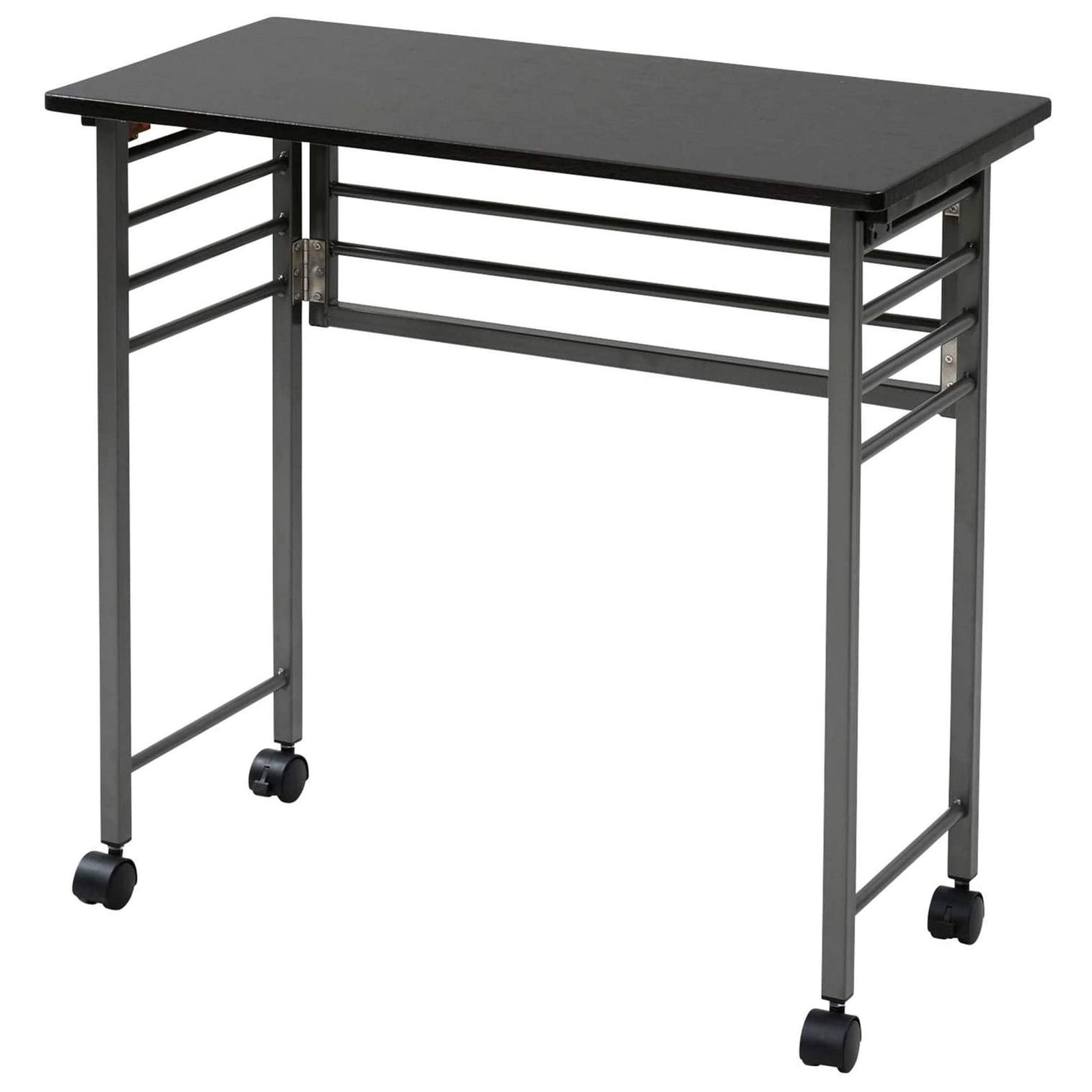 山善 YAMAZEN 折りたたみ デスク ミニ 幅72×奥行36×高さ70cm コンパクト キャスター付き 傷がつきにくい 完成品 ダークブラウン ブラウン PSTC-7236MBRMBR 在宅勤務