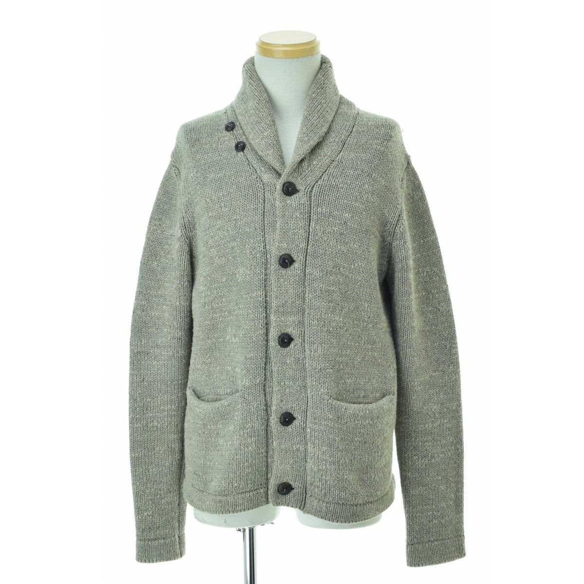 RRL コットン ショールカラー　カーディガン グレー系 L　ダブルアールエル rrm-k-079b.jpg
