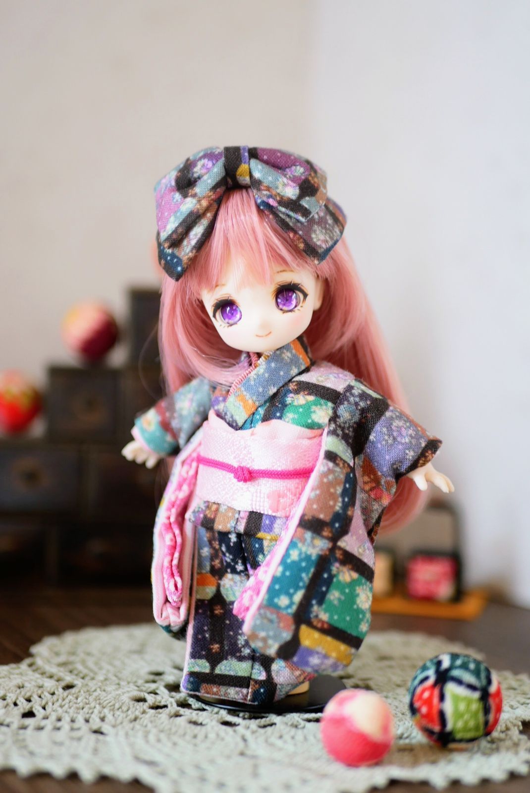 オビツ11//彼岸花なお着物 オビツ11//花糸巻なお着物 - メルカリ