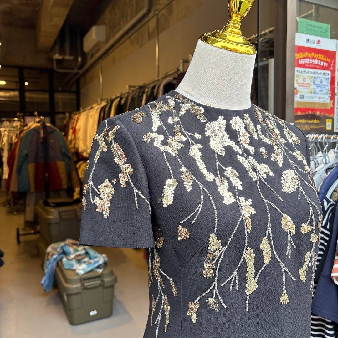 ヴァレンティノ VALENTINO 刺繍 スパンコール ワンピース 半袖