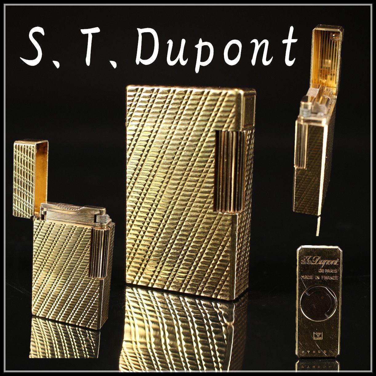 デュポン dupont ガスライター　ゴールド エステーデュポン S.T.DUPONT ライン1 ローラー ガスライター