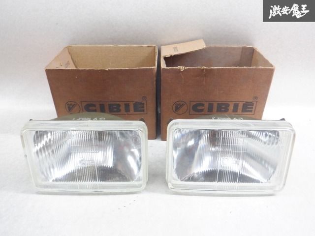 【希少！ 当時物】未使用 CIBIE シビエ 汎用 ヘッドライトレンズ ハロゲンヘッドライト 角目 左右 5270 00L 棚2B15