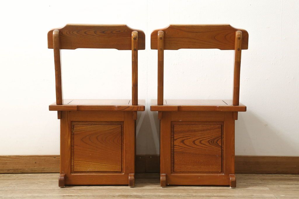 ☆事前問合せ必須☆ 囲炉裏チェア2脚セット 中古 民芸家具 欅 ケヤキ