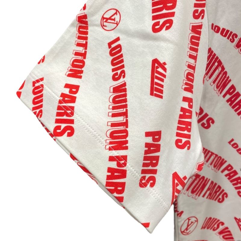 ルイ ヴィトン LOUIS VUITTON 総柄プリントTシャツ FLTS 91 ホワイト コットン レディース 半袖Ｔシャツ アンサンブル トップス