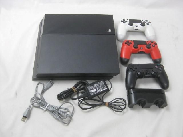 中古品 ゲーム プレイステーション4 PS4本体 CUH-1000A ジェットブラック 動作品 周辺機器付き
