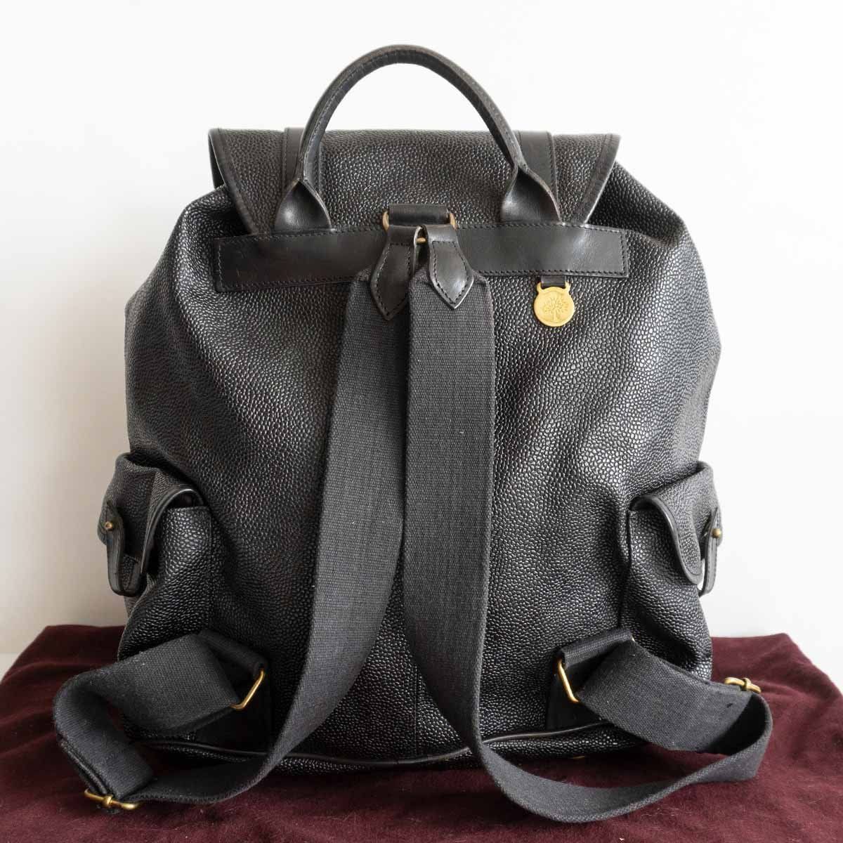 美品】Mulberry マルベリー 【レザーリュック】ブラック レザー 鞄 