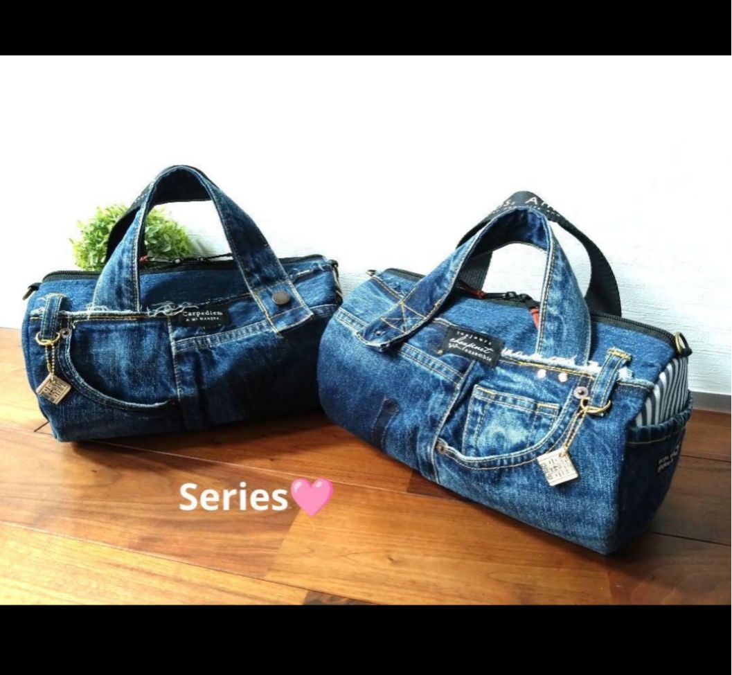 専用❕№724【DENIM❌️ドラム缶型ショルダーバッグ♥】デニム