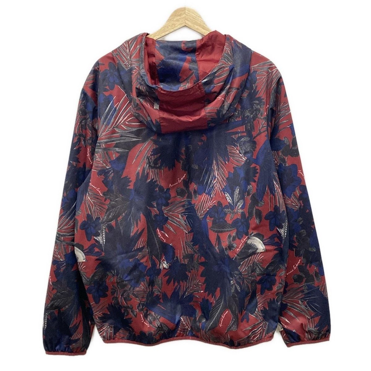 ARMANIEX アルマーニエクスチェンジ ブルゾン サイズUSA L メンズ - レッド×ブルー×黒 長袖|花柄|リバーシブル|秋|春