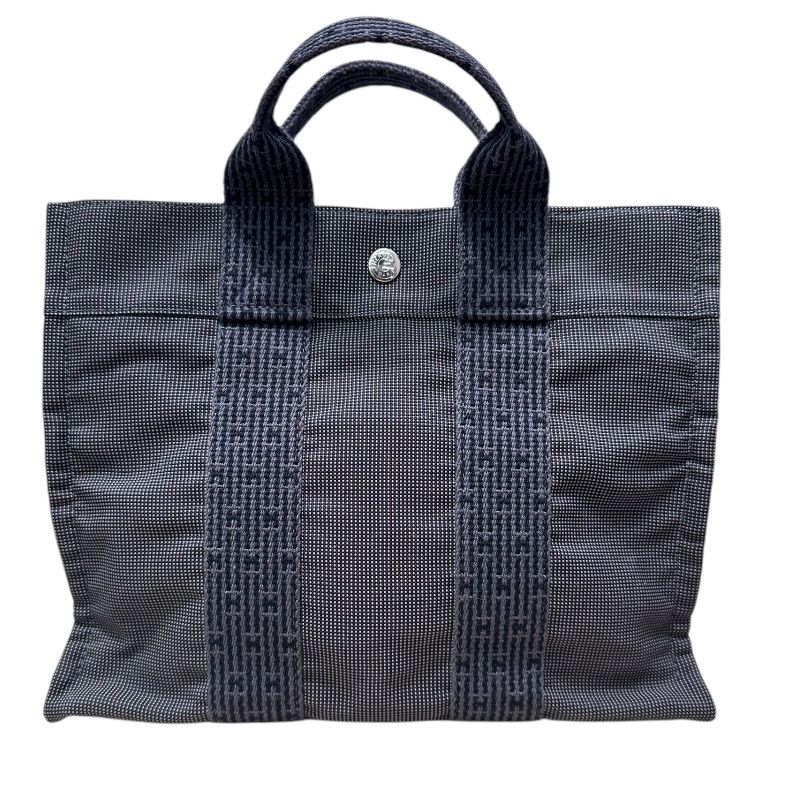 エルメス HERMES エールライントートPM グレー キャンバス レディース トートバッグ