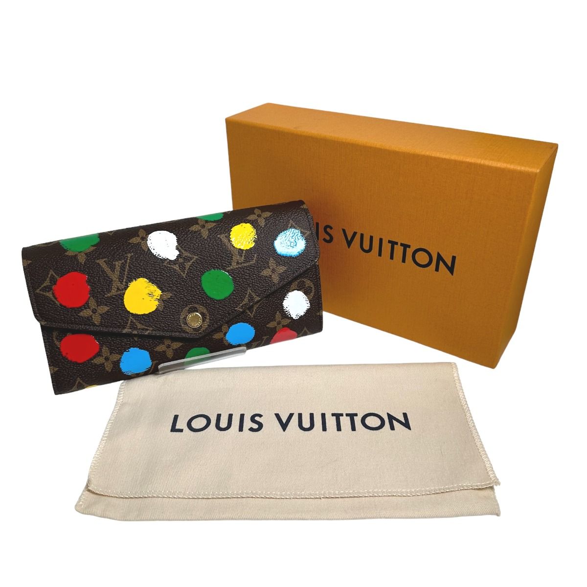 LV×YK 草間彌生 ルイヴィトン M81980 モノグラム 長財布 ペイン 