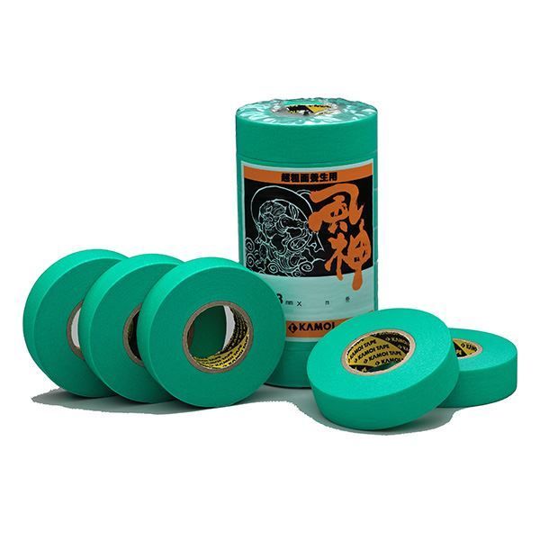 超粗面養生用マスキングテープ 風神 18mm×18m 緑色 70巻入