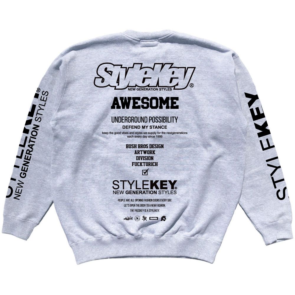 STYLEKEY CLASSIC LABEL スタイルキー クラシック・レーベル クルースウェット MANUAL CREW SWEAT SK99CL-SWC05 ストリート系 B系 ロゴ トレーナー - メルカリ