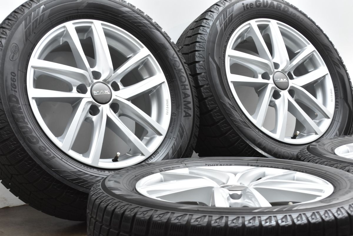 シャラン 純正サイズ MAK 16in 6.5J 33 PCD112 ヨコハマ アイスガード iG60 215|60R16 パサート ザ ビートル アウディ Q2